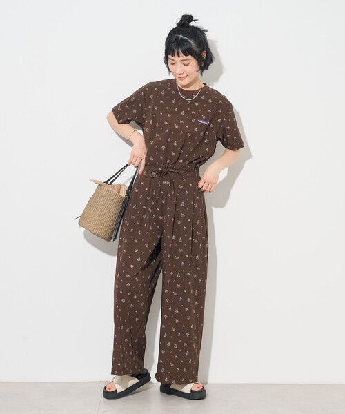 KURASHI & Trips 花柄オールインワン Sサイズ セール】THOUSAND MILE/サウザンドマイル SHORT SLEEVE ALL IN ONE