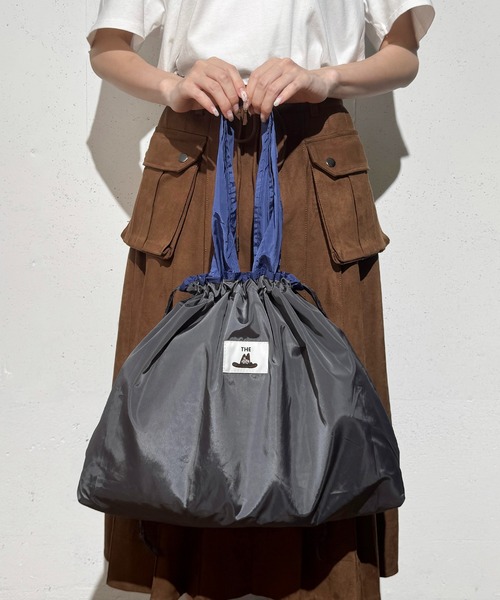 CALIFORNIA OUTFITTERS（カリフォルニア アウトフィッターズ）の「4E64-NK 【Mr. Welldone】ポケットベア ナイロン 巾着 トート バッグ（トートバッグ・レディース・グレー/ターコイズブルー・ONESIZE）」の12枚目の写真