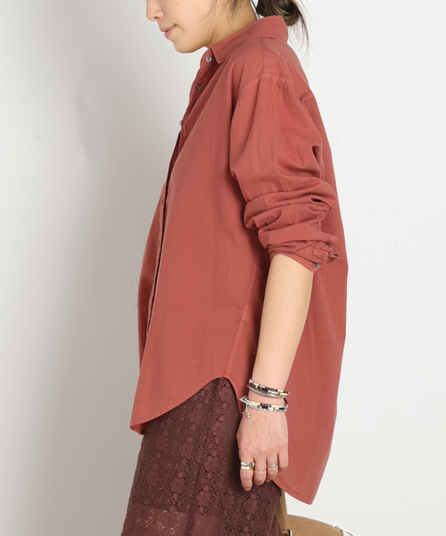 AP STUDIO(エーピーストゥディオ)の「*【XIRENA/キセレナ】COTTON POPLIN SHIRT(シャツ/ブラウス・レディース・ボルドー/ホワイト/ベージュ・FREE)」の4枚目の写真