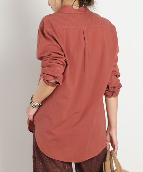 AP STUDIO(エーピーストゥディオ)の「*【XIRENA/キセレナ】COTTON POPLIN SHIRT(シャツ/ブラウス・レディース・ボルドー/ホワイト/ベージュ・FREE)」の5枚目の写真