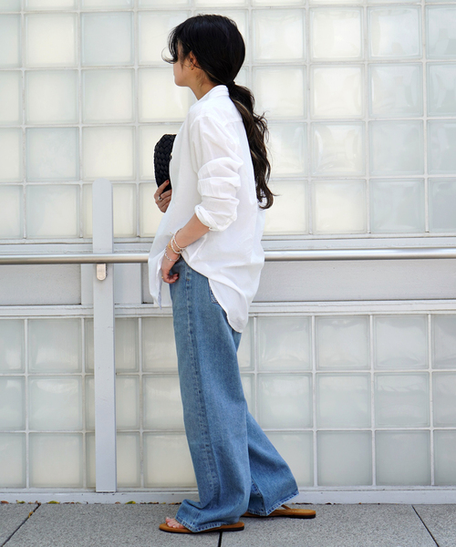 AP STUDIO(エーピーストゥディオ)の「*【XIRENA/キセレナ】COTTON POPLIN SHIRT(シャツ/ブラウス・レディース・ボルドー/ホワイト/ベージュ・FREE)」の10枚目の写真