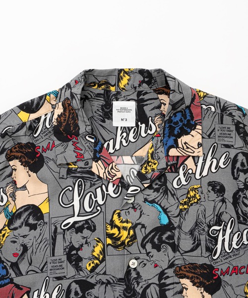 BEDWIN & THE HEARTBREAKERS（ベドウィン アンド ザ ハートブレイカーズ）の「S/S OPEN COLLAR SHIRT "ROGERS"（シャツ/ブラウス・メンズ・グレー/ホワイト・SMALL/XX-LARGE/X-LARGE/LARGE/MEDIUM）」の6枚目の写真
