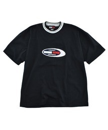 【USED】90’s TOMMY HILFIGER トリム ロゴTシャツ USA製