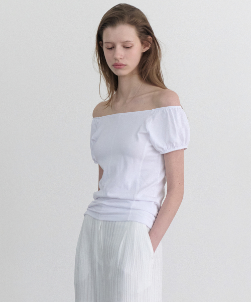 ANDNEEDS(アンドニーズ)の「Lucy cap sleeve tee (white)(Tシャツ/カットソー・レディース・その他・FREE)」の2枚目の写真