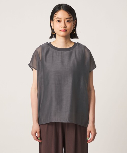 A DAY IN THE LIFE UNITED ARROWS(アデイインザライフユナイテッドアローズ)の「オーガンジー レイヤードカットソー <A DAY IN THE LIFE>(Tシャツ/カットソー・レディース・ライム/ネイビー/ホワイト/ダークグレー・FREE)」の9枚目の写真
