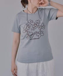 210nouve | フラワー 刺繍 Tシャツ(Tシャツ/カットソー)