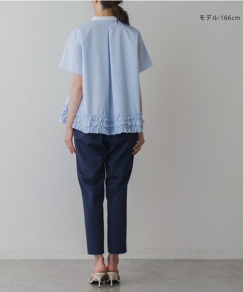 Sono(ソーノ)の「【SONO/ソーノ】ブロッサムフリルヘムブラウス(シャツ/ブラウス・レディース・ライトブルー/ネイビー/ホワイト・F)」の16枚目の写真