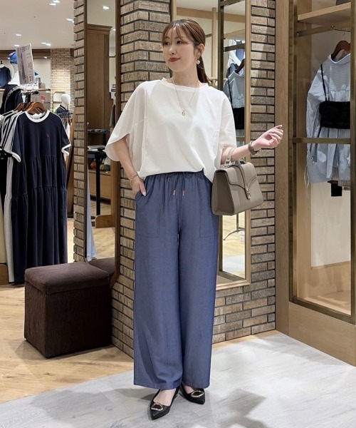 Chez toi(シェトワ)の「【楽して美脚】【夏まで涼しく履ける】テンセルデニムパンツ(デニムパンツ・レディース・ブルー/ブラック/ピンク・FREE)」の9枚目の写真