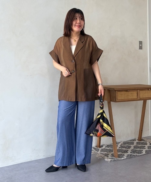 Chez toi(シェトワ)の「【楽して美脚】【夏まで涼しく履ける】テンセルデニムパンツ(デニムパンツ・レディース・ブルー/ブラック/ピンク・FREE)」の7枚目の写真