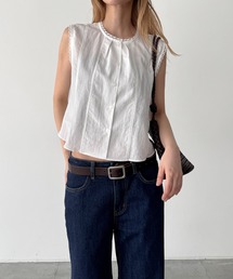 CANAL JEAN | HARING コットンレースノースリブラウス(シャツ/ブラウス)