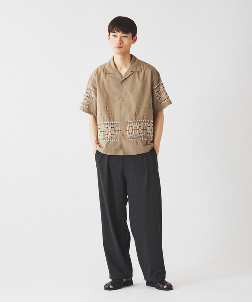 JOURNAL STANDARD relume(ジャーナルスタンダード レリューム)の「アメリカン バンダナ 刺繍 オープンカラー 半袖シャツ(シャツ/ブラウス・メンズ・ホワイト系その他/ブラック系その他/ベージュ系その他・MEDIUM/LARGE)」の4枚目の写真