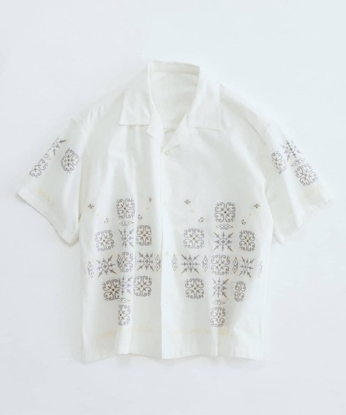 セール】アメリカン バンダナ 刺繍 オープンカラー 半袖シャツ（シャツ