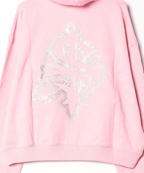 SUPPLIER(サプライヤー)の「A'GEM/9 × .kom 『SUPPLIER/サプライヤー』 Spray Cross Rhinestone Zip Hoodie/スプレークロスラインストーンジップパーカー(パーカー・メンズ・ブラック/ピンク・XL)」の5枚目の写真