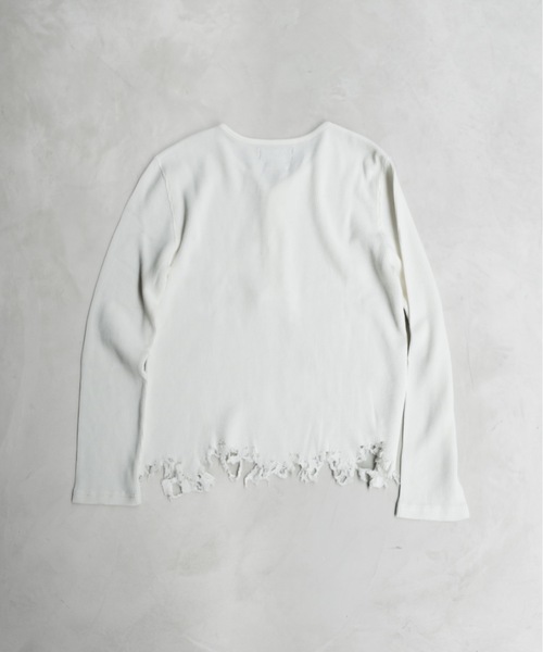 PHILTHEORY(フィルセオリー)の「Distressed waffle henry neck T-shirts / ディストレストワッフルヘンリーネックTシャツ(ニット/セーター・メンズ・ホワイト/ブラック・1/3/2)」の16枚目の写真