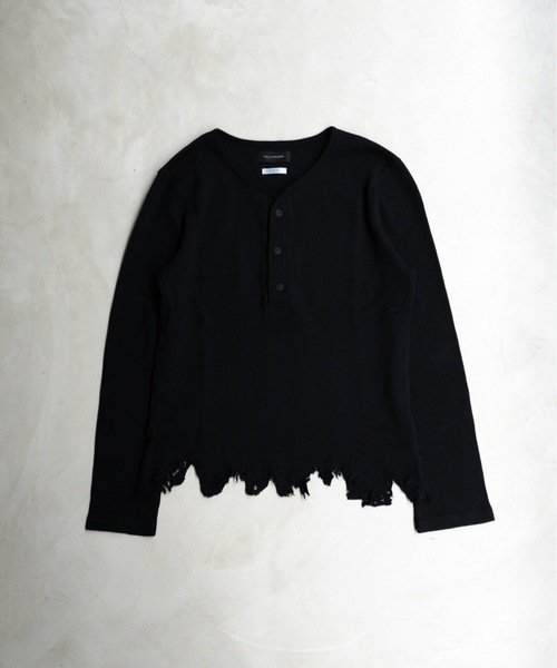 PHILTHEORY(フィルセオリー)の「Distressed waffle henry neck T-shirts / ディストレストワッフルヘンリーネックTシャツ(ニット/セーター・メンズ・ホワイト/ブラック・1/3/2)」の17枚目の写真