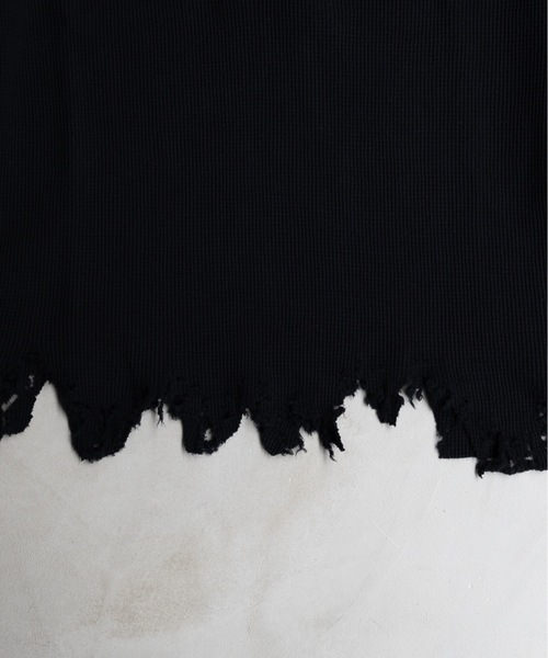 PHILTHEORY(フィルセオリー)の「Distressed waffle henry neck T-shirts / ディストレストワッフルヘンリーネックTシャツ(ニット/セーター・メンズ・ホワイト/ブラック・1/3/2)」の18枚目の写真