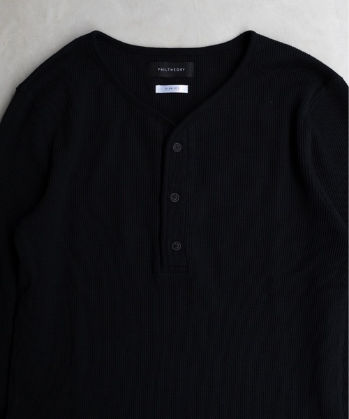 PHILTHEORY(フィルセオリー)の「Distressed waffle henry neck T-shirts / ディストレストワッフルヘンリーネックTシャツ(ニット/セーター・メンズ・ホワイト/ブラック・1/3/2)」の19枚目の写真