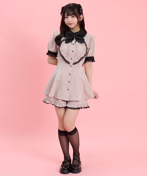 Secret Honey(シークレットハニー)の「ハートパッチワークセットアップ(セットアップ・レディース・ピンク/ブラック・MEDIUM)」の8枚目の写真