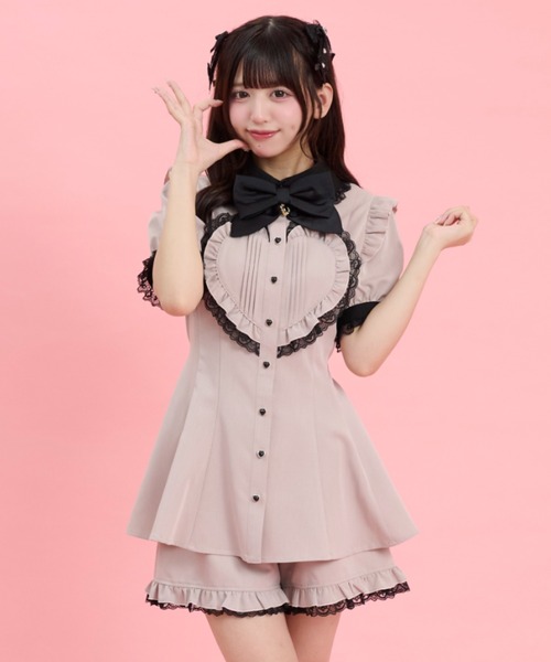 Secret Honey(シークレットハニー)の「ハートパッチワークセットアップ(セットアップ・レディース・ピンク/ブラック・MEDIUM)」の9枚目の写真