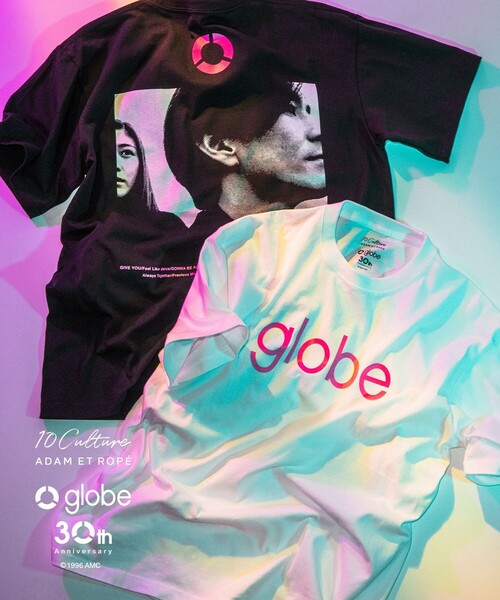 ADAM ET ROPE'(アダムエロペ)の「【globe × 10Culture for ADAM ET ROPE'】globe TEE(Tシャツ/カットソー・メンズ・ホワイト/ブラック・M/L/XL)」の1枚目の写真