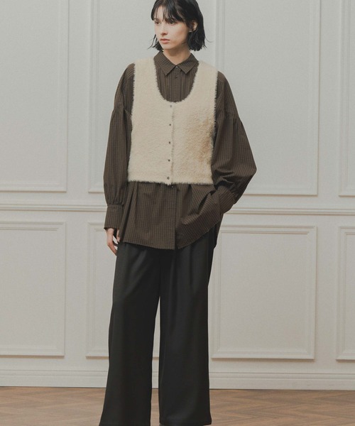 WHYTO.(ホワイト)の「「WHYTO. / ホワイト」check pattern volume blouse(シャツ/ブラウス・レディース・ブルー/チェック・36/38)」の3枚目の写真