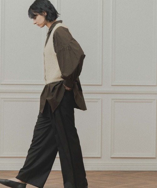 WHYTO.(ホワイト)の「「WHYTO. / ホワイト」check pattern volume blouse(シャツ/ブラウス・レディース・ブルー/チェック・36/38)」の5枚目の写真