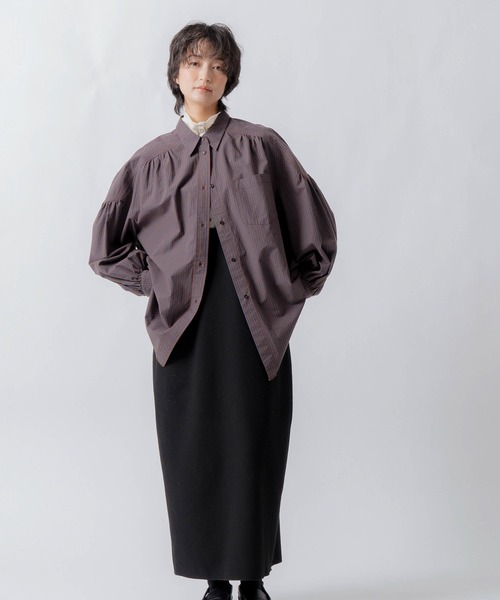 WHYTO.(ホワイト)の「「WHYTO. / ホワイト」check pattern volume blouse(シャツ/ブラウス・レディース・ブルー/チェック・36/38)」の9枚目の写真
