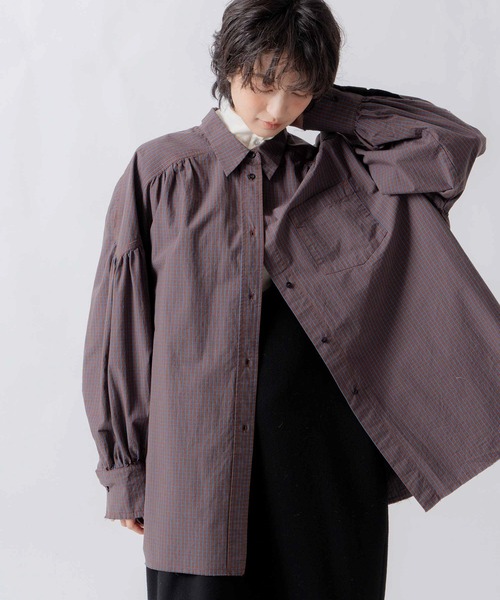 WHYTO.(ホワイト)の「「WHYTO. / ホワイト」check pattern volume blouse(シャツ/ブラウス・レディース・ブルー/チェック・36/38)」の10枚目の写真