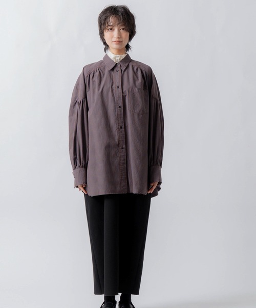 WHYTO.(ホワイト)の「「WHYTO. / ホワイト」check pattern volume blouse(シャツ/ブラウス・レディース・ブルー/チェック・36/38)」の14枚目の写真