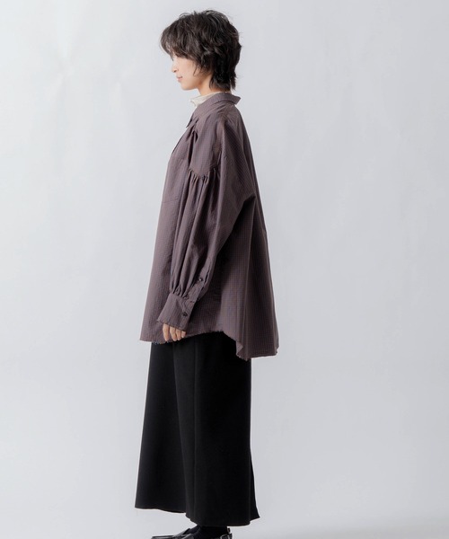 WHYTO.(ホワイト)の「「WHYTO. / ホワイト」check pattern volume blouse(シャツ/ブラウス・レディース・ブルー/チェック・36/38)」の15枚目の写真