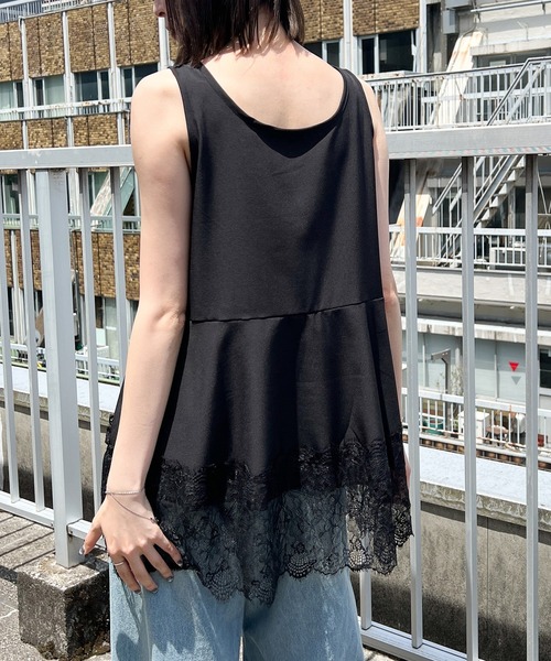 each(イーチ)の「裾レースサテンタンクトップ(Tシャツ/カットソー・レディース・ホワイト/ブラック・FREE)」の13枚目の写真