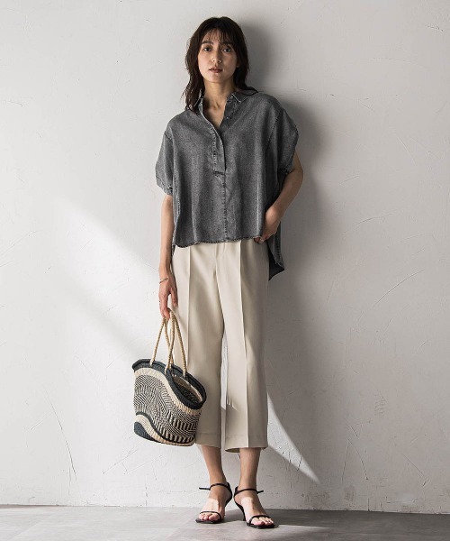 MAYSON GREY（メイソングレイ）の「【40周年限定】復刻リネンライクイージークロップドワイドパンツ（その他パンツ・レディース・ブラック・M）」の20枚目の写真