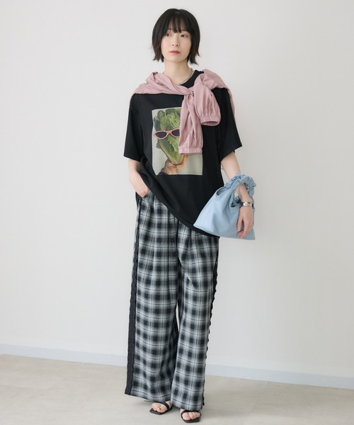 Paradise Picnic(パラダイスピクニック)の「サニーレタスモチーフTシャツ/イラストTシャツ(Tシャツ/カットソー・レディース・ホワイト/ブラック・FREE)」の8枚目の写真