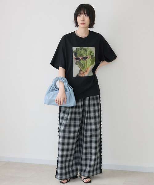 Paradise Picnic(パラダイスピクニック)の「サニーレタスモチーフTシャツ/イラストTシャツ(Tシャツ/カットソー・レディース・ホワイト/ブラック・FREE)」の5枚目の写真
