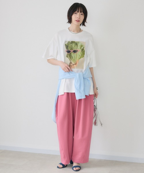 Paradise Picnic(パラダイスピクニック)の「サニーレタスモチーフTシャツ/イラストTシャツ(Tシャツ/カットソー・レディース・ホワイト/ブラック・FREE)」の15枚目の写真