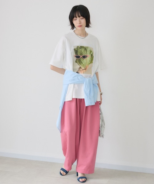 Paradise Picnic(パラダイスピクニック)の「サニーレタスモチーフTシャツ/イラストTシャツ(Tシャツ/カットソー・レディース・ホワイト/ブラック・FREE)」の17枚目の写真