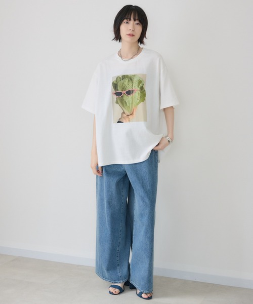 Paradise Picnic(パラダイスピクニック)の「サニーレタスモチーフTシャツ/イラストTシャツ(Tシャツ/カットソー・レディース・ホワイト/ブラック・FREE)」の18枚目の写真