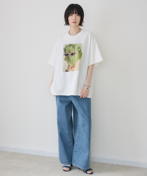 Paradise Picnic(パラダイスピクニック)の「サニーレタスモチーフTシャツ/イラストTシャツ(Tシャツ/カットソー・レディース・ホワイト/ブラック・FREE)」の19枚目の写真