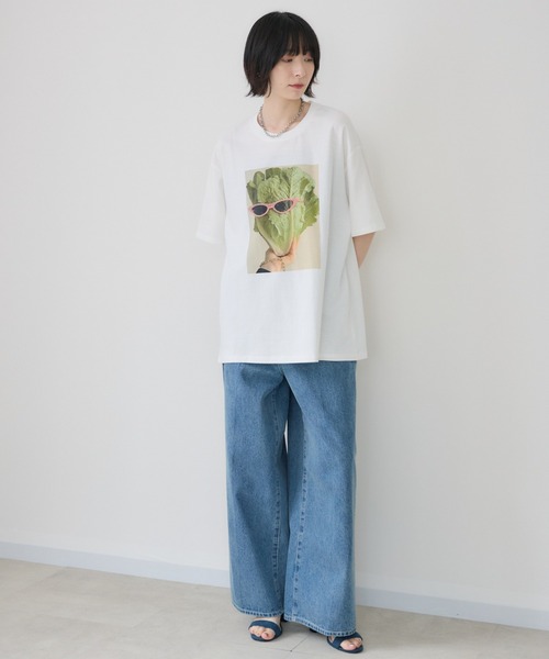 Paradise Picnic(パラダイスピクニック)の「サニーレタスモチーフTシャツ/イラストTシャツ(Tシャツ/カットソー・レディース・ホワイト/ブラック・FREE)」の20枚目の写真