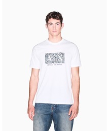 【A|X アルマーニ エクスチェンジ】ボックスロゴ スリムフィット 半袖クルーネックTシャツ/SLIM