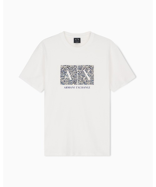 ARMANI EXCHANGE(アルマーニエクスチェンジ)の「【A|X アルマーニ エクスチェンジ】ボックスロゴ スリムフィット 半袖クルーネックTシャツ/SLIM(Tシャツ/カットソー・メンズ・ダークネイビー/オフホワイト・XX-LARGE/X-SMALL/X-LARGE/SMALL/MEDIUM/LARGE)」の3枚目の写真