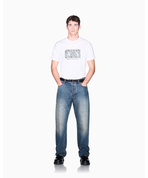 ARMANI EXCHANGE(アルマーニエクスチェンジ)の「【A|X アルマーニ エクスチェンジ】ボックスロゴ スリムフィット 半袖クルーネックTシャツ/SLIM(Tシャツ/カットソー・メンズ・ダークネイビー/オフホワイト・XX-LARGE/X-SMALL/X-LARGE/SMALL/MEDIUM/LARGE)」の17枚目の写真