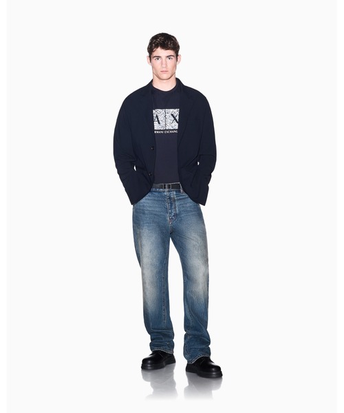 ARMANI EXCHANGE(アルマーニエクスチェンジ)の「【A|X アルマーニ エクスチェンジ】ボックスロゴ スリムフィット 半袖クルーネックTシャツ/SLIM(Tシャツ/カットソー・メンズ・ダークネイビー/オフホワイト・XX-LARGE/X-SMALL/X-LARGE/SMALL/MEDIUM/LARGE)」の10枚目の写真