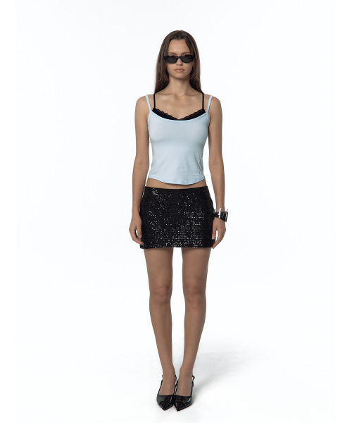 KASHIKO(カシコ)の「Nessa Lace Top Skyblue-Black(Tシャツ/カットソー・レディース・その他・FREE)」の2枚目の写真