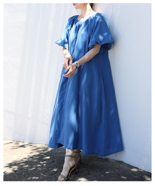 Sawa a la mode(サワアラモード)の「バルーンスリーブインド綿ワンピース(ワンピース・レディース・ネイビー・FREE)」の20枚目の写真