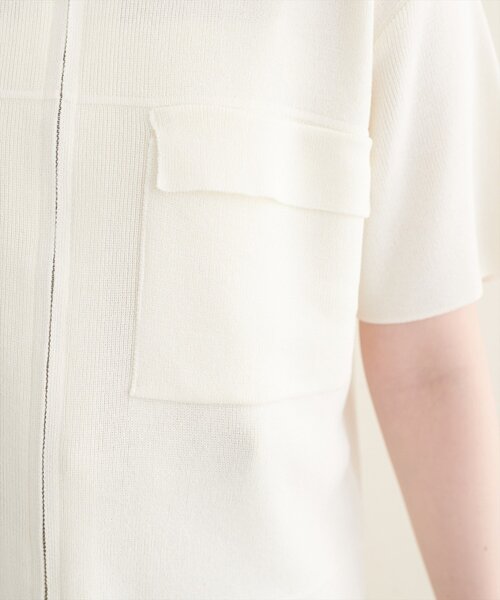 natural couture（ナチュラルクチュール）の「衿付き半袖ZIPカーディガン（カーディガン/ボレロ・レディース・ネイビー/ブラウン/オフホワイト/サックスブルー・FREE）」の13枚目の写真