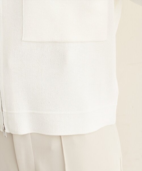 natural couture（ナチュラルクチュール）の「衿付き半袖ZIPカーディガン（カーディガン/ボレロ・レディース・ネイビー/ブラウン/オフホワイト/サックスブルー・FREE）」の15枚目の写真