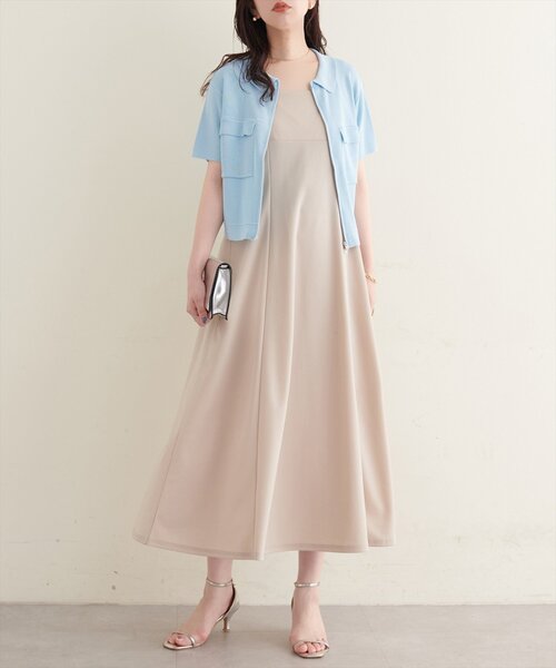 natural couture（ナチュラルクチュール）の「衿付き半袖ZIPカーディガン（カーディガン/ボレロ・レディース・ネイビー/ブラウン/オフホワイト/サックスブルー・FREE）」の20枚目の写真