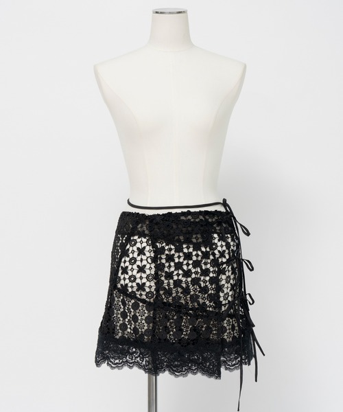 MAISON SPECIAL(メゾンスペシャル)の「Multi-Way Lace Wrap Skirt/マルチウェイレースラップスカート(スカート・レディース・ブラック/ホワイト・FREE)」の12枚目の写真