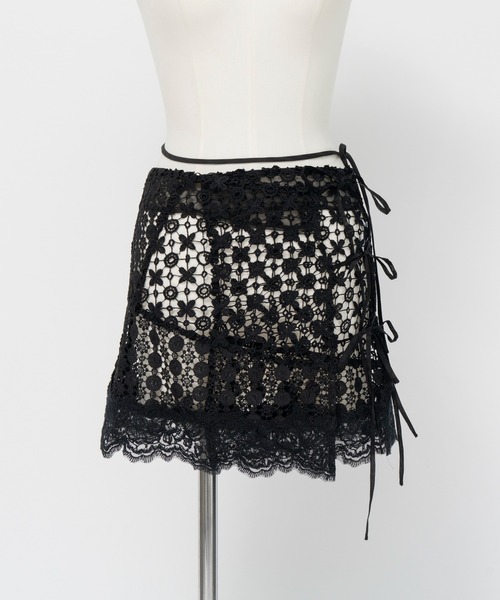 MAISON SPECIAL(メゾンスペシャル)の「Multi-Way Lace Wrap Skirt/マルチウェイレースラップスカート(スカート・レディース・ブラック/ホワイト・FREE)」の13枚目の写真